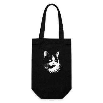 Cat, cat motif - Gift Bag for Bottles - black - Front
