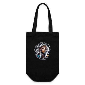 Indianer - Indianer - USA - Geschenkbeutel für Flaschen - Schwarz - Vorne