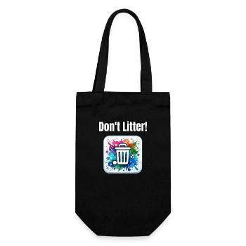 Anti-littering-slogan - Don't Litter - Geschenkbeutel für Flaschen - Schwarz - Vorne