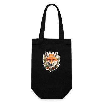 Fuchskopf - Geschenkbeutel für Flaschen - Schwarz - Vorne