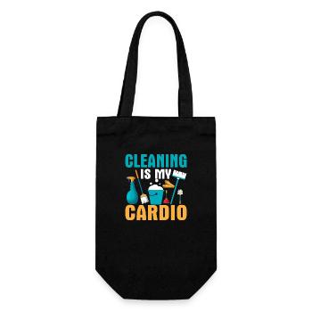 Cleaning Is My Cardio Housekeeping Cleaner - Geschenkbeutel für Flaschen - Schwarz - Vorne