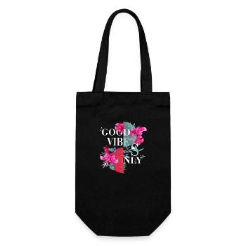 Vibes Only Sticker Quote Vector Vintage Art Styles - Gift Bag for Bottles - black - Front