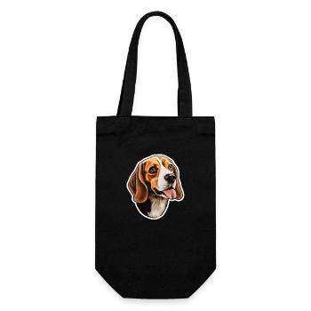 Beagle Head - Gift Bag for Bottles - black - Front