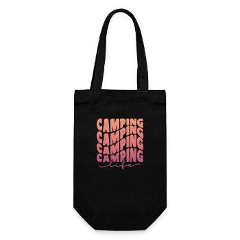 Camping Camping Camping Life - Geschenkbeutel für Flaschen - Schwarz - Vorne