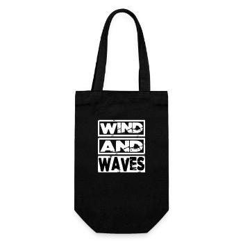 living freely windsurfing adventures birthday - Gift Bag for Bottles - black - Front
