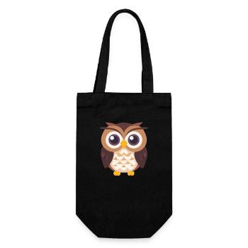 Uhu Eule Vogel baby - Geschenkbeutel für Flaschen - Schwarz - Vorne