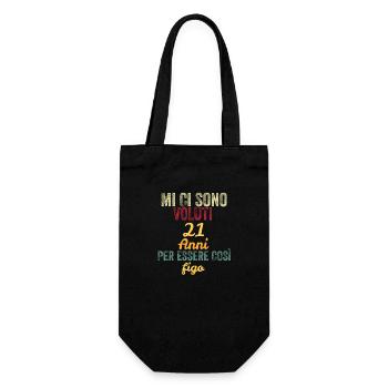 Ich habe 21 Jahre gebraucht, um so cool zu sein - Geschenkbeutel für Flaschen - Schwarz - Vorne