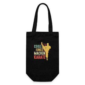Cool guys doing karate training martial arts - Gift Bag for Bottles - black - Front