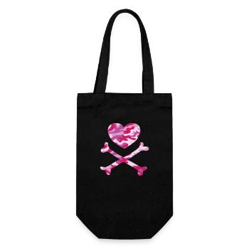 Coeur de pirate camo rose - Sac à bouteille - noir - Devant