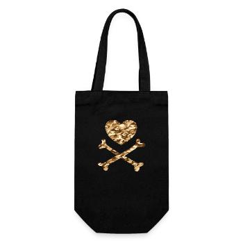 Piratenherz Camo Sand - Geschenkbeutel für Flaschen - Schwarz - Vorne