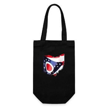 Ohio (États-Unis) | Drapeau réel | Carte des drapeaux - Sac à bouteille - noir - Devant