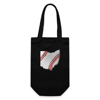Ohio (États-Unis) | Vrai baseball | Carte - Sac à bouteille - noir - Devant