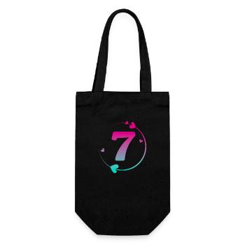 7e anniversaire cercle cœur coloré - Sac à bouteille - noir - Devant