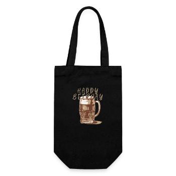Happy Beer Day - Bierkrug - Geschenkbeutel für Flaschen - Schwarz - Vorne