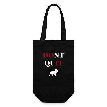 don't quit lion heart - Gift Bag for Bottles - black - Front