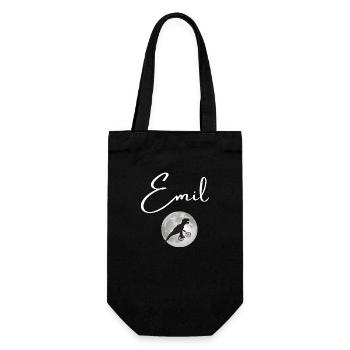 EMIL - Beau prénom de garçon avec dinosaure - Sac à bouteille - noir - Devant