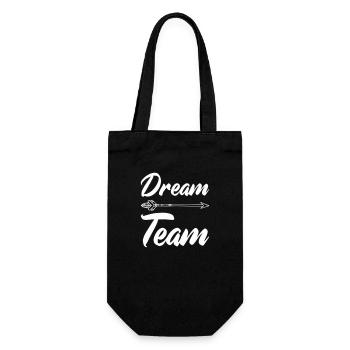 dream team - Geschenkbeutel für Flaschen - Schwarz - Vorne