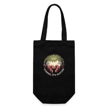 Atmen Sie die Natur - Geschenkbeutel für Flaschen - Schwarz - Vorne
