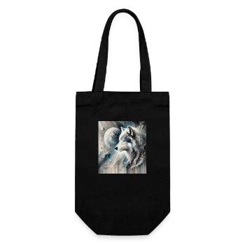 Abstract Wolf - Gift Bag for Bottles - black - Front