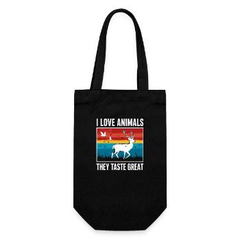 J’adore les animaux, ils ont bon goût ! - Sac à bouteille - noir - Devant