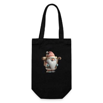 Christmas Troll 3 - Gift Bag for Bottles - black - Front