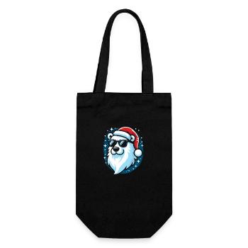 Christmas Cool Polar Bear Head - Gift Bag for Bottles - black - Front