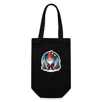 Christmas gnome - Gift Bag for Bottles - black - Front