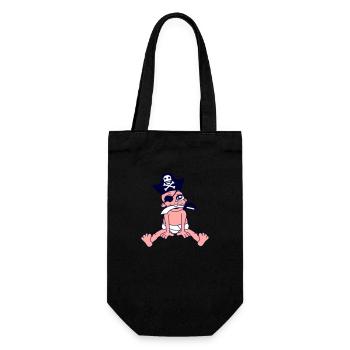 Baby Pirate Sitting Cute Hat Saber Toddler Diaper - Gift Bag for Bottles - black - Front