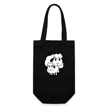 Famille Mouton 2 Papa Maman Mère Enfant Amour Bébé - Sac à bouteille - noir - Devant
