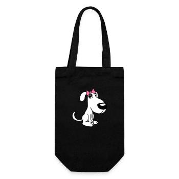 chien assis petit jolie dame arc femelle - Sac à bouteille - noir - Devant