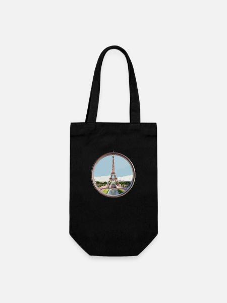 Eiffelturm - Geschenkbeutel für Flaschen - Schwarz