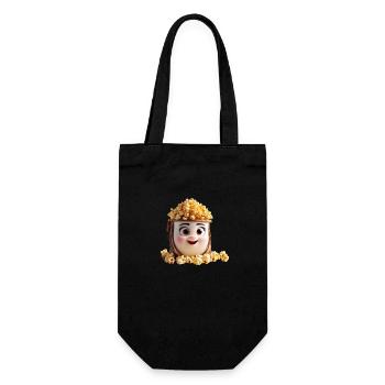 Happy Popcorn Bag - Gift Bag for Bottles - black - Front
