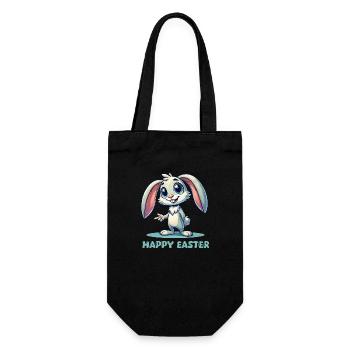 hase comic osterhase - Geschenkbeutel für Flaschen - Schwarz - Vorne