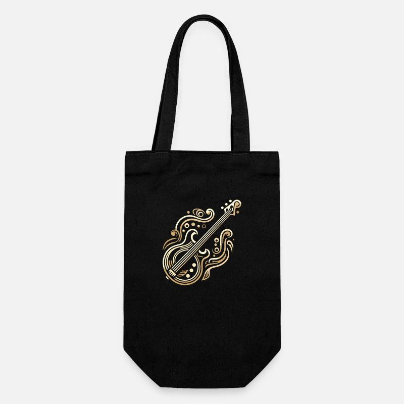 Guitare Basse Art Déco Dorée - Sac à bouteille - noir