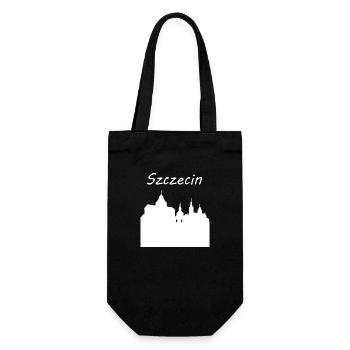 Stettin im Herzen - Geschenkbeutel für Flaschen - Schwarz - Vorne