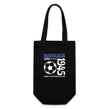 Rostocker Geburtstag 1945 Fußball Geschenk - Geschenkbeutel für Flaschen - Schwarz - Vorne