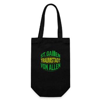 St.Gallen - Traumstadt von allen - Geschenkbeutel für Flaschen - Schwarz - Vorne