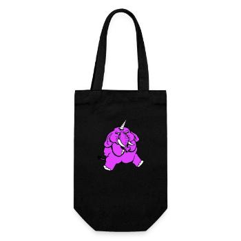 Unicorn, elephant, bad-tempered, angry, sad - Gift Bag for Bottles - black - Front