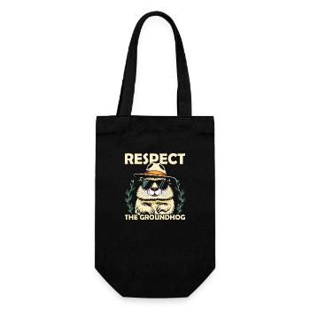 Respect The Groundhog Animal Rodent - Gift Bag for Bottles - black - Front