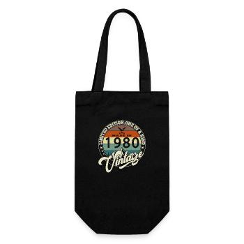 Vintage 1980's Best of 1980's - 45 Year Anniversary - Gift Bag for Bottles - black - Front