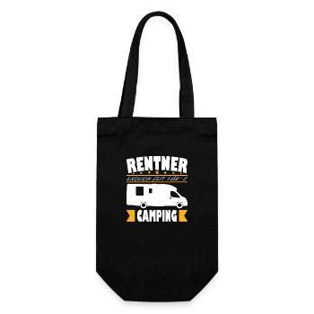 Camping Rentner - Endlich Zeit Opa Rente Spruch - Geschenkbeutel für Flaschen - Schwarz - Vorne