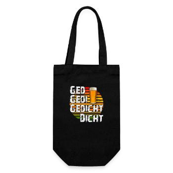 Gedi Pate Taufpate Taufe Geschenk - Geschenkbeutel für Flaschen - Schwarz - Vorne