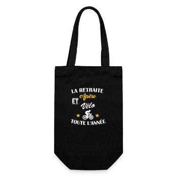La retraite apéro et vélo t-shirt cadeau message - Sac à bouteille - noir - Devant