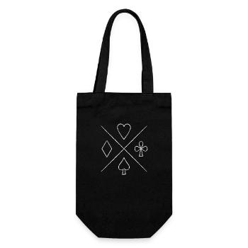 Poker spades heart diamonds cross simple motif - Gift Bag for Bottles - black - Front