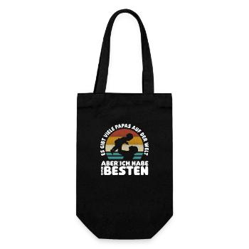 So viele Papas auf der Welt Vatertag Geschenk - Geschenkbeutel für Flaschen - Schwarz - Vorne
