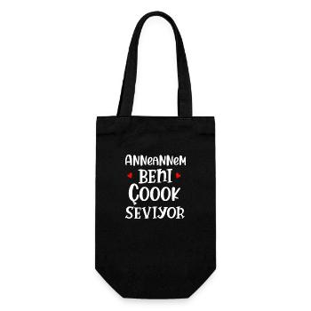 AnneanneTürkische Oma Newborn Geschenk Baby Omi - Geschenkbeutel für Flaschen - Schwarz - Vorne