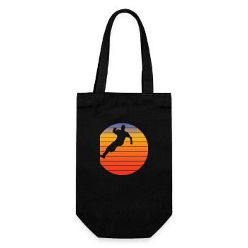 Parkour Läufer Retro Geschenk Parcour laufen - Geschenkbeutel für Flaschen - Schwarz - Vorne