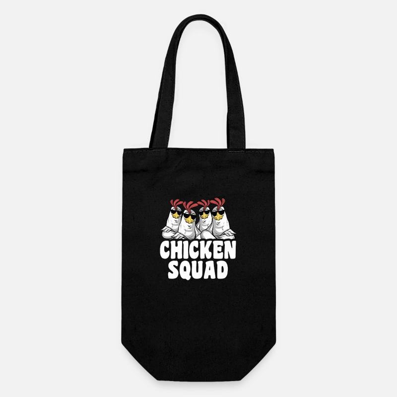 Chicken Squad Cooler Hühner Spruch - Geschenkbeutel für Flaschen - Schwarz