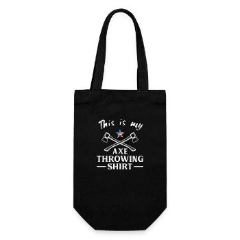 This is my axe throwing Shirt. Axtwurf Sport - Geschenkbeutel für Flaschen - Schwarz - Vorne