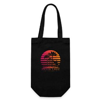 Santa Cruz California Surfer Wellen vintage retro - Geschenkbeutel für Flaschen - Schwarz - Vorne